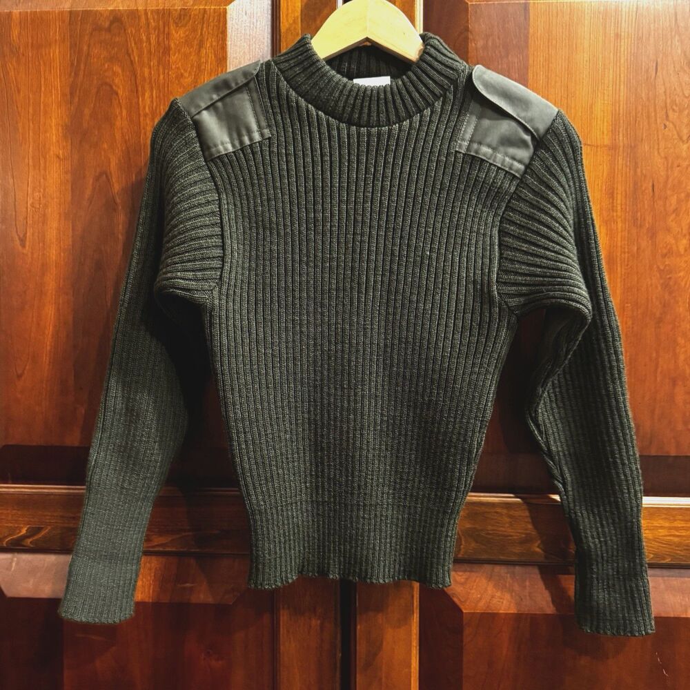 Defense Logistics Agency Valor Sweater Green Military 100% Wool Size 32 / XS